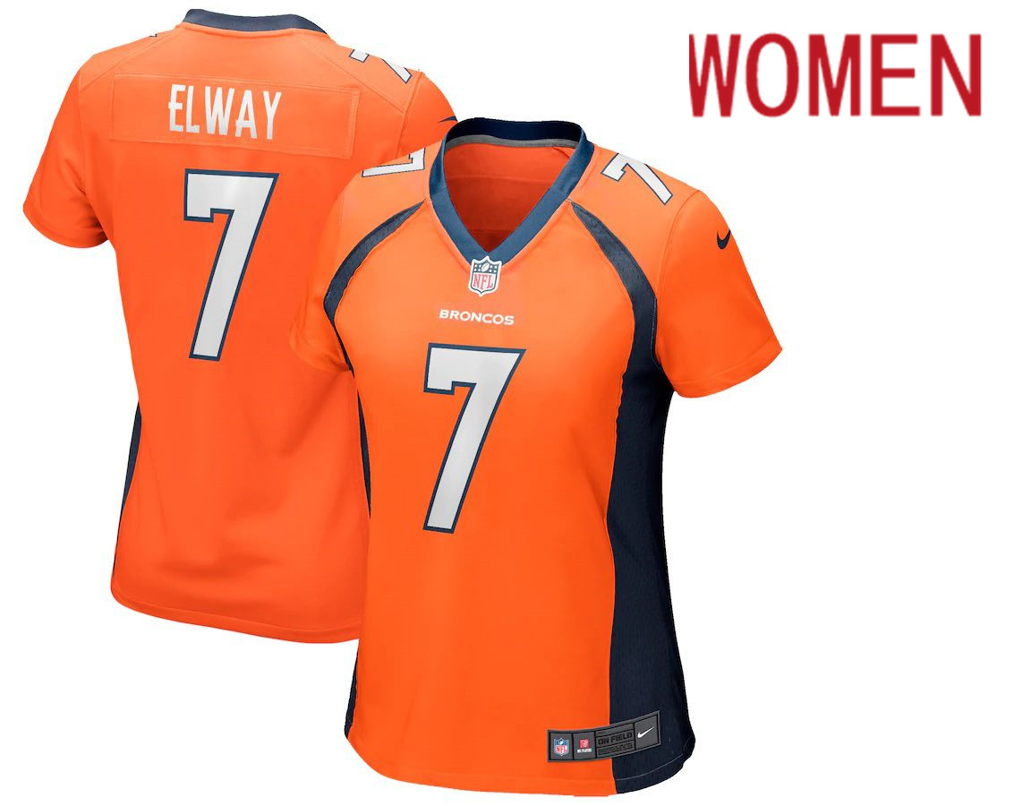 Women Denver Broncos #7 John Elway Nike Orange Game Retired Player NFL Jersey